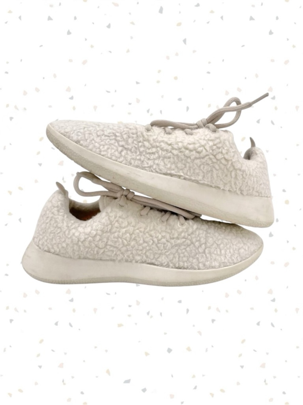 Allbirds Wool Sneakers Runner Fluffs White Merino Wool Athletic Shoes US Size 9